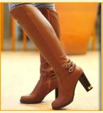 Bota de Couro com Salto Grosso – 3 Cores