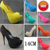 Sapato Feminino Peep Toe Várias Cores