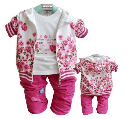 Conjunto Infantil Florido 3 Peças