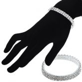 Pulseira Prateada com Strass