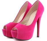Sapato Feminino Peep Toe Camurça - 4 Cores