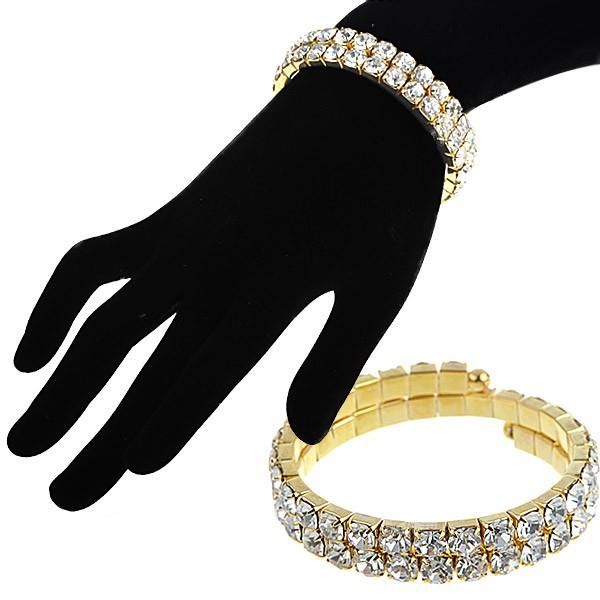 Pulseira Dourada com Strass