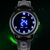 Relógio de Pulso Marcador de Hora LED Azul