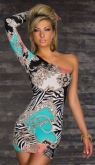 Vestido Sexy Estampado Manga Única