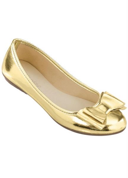 Sapatilha Detalhe Laço Dourado