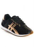 Tênis Feminino Preto e Dourado