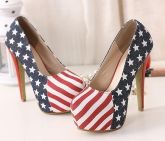 Sapato Feminino Scarpin Bandeira EUA