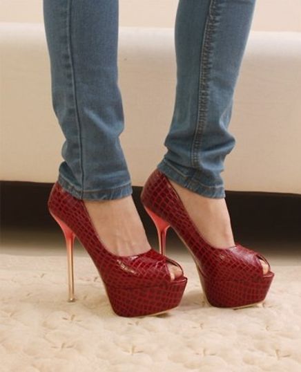 Sapato Feminino Peep Toe Salto Fino