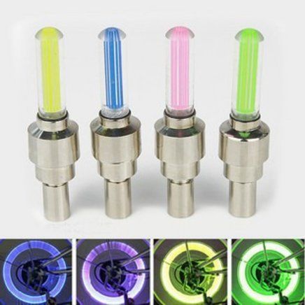 Bico De Válvula Led Luz Neon P/ Rodas - 4 Peças
